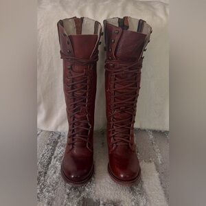 Freebird WINE GRANY”granny” Women's Lace Up Boots - NEW, size 7